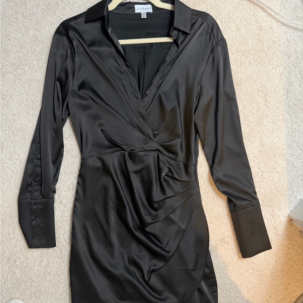 Lucy Paris Elegant Black Long Sleeve Dress